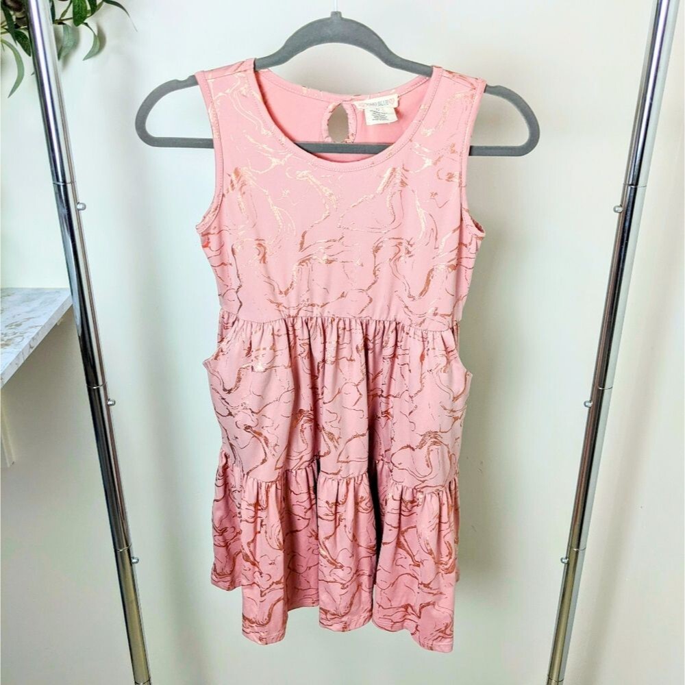 Pink Gold Girls Tank Dress Soho Blue 12